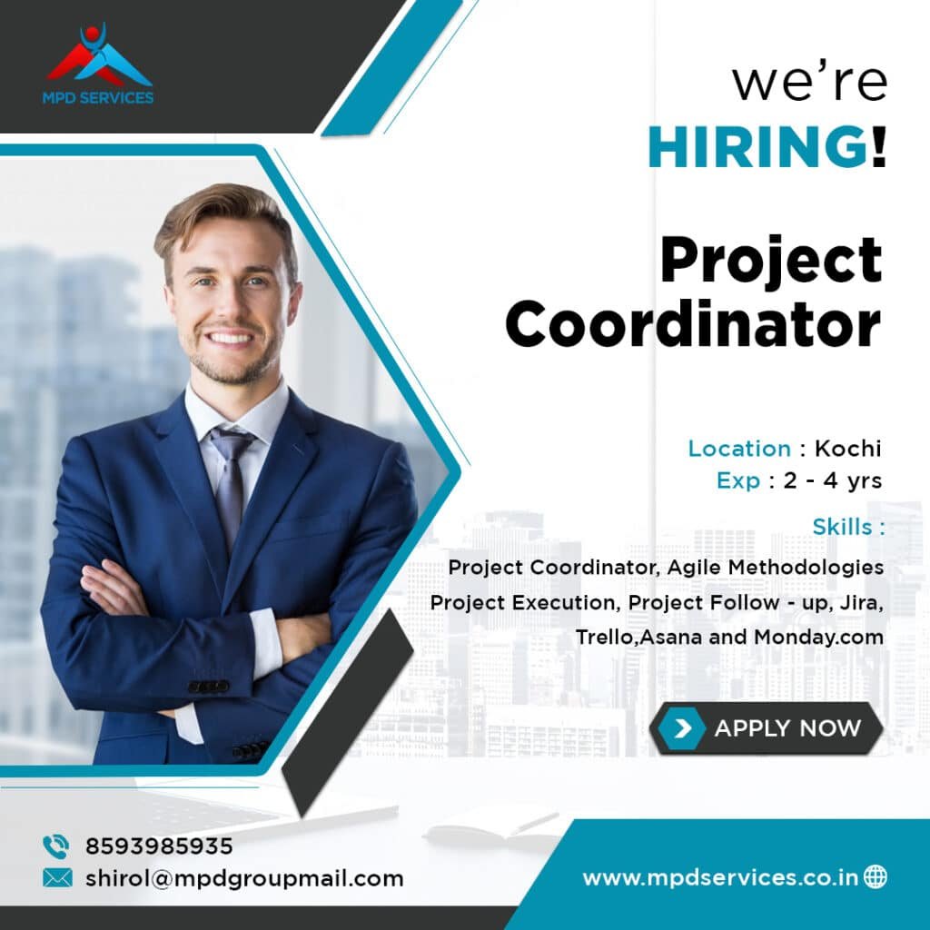 Are you a skilled Project Coordinator with 2-4 years of experience? Join our dynamic team in Kochi and play a pivotal role in driving our projects to success! Key Responsibilities: Coordinate and manage project activities Implement and follow Agile methodologies Ensure seamless project execution Conduct thorough project follow-up and reporting 🔹 Required Skills: Strong project coordination abilities Proficiency in Agile methodologies Excellent project execution skills Detail-oriented with a knack for follow-up If you're ready to take the next step in your career, we want to hear from you! 📧 Apply now by sending your resume