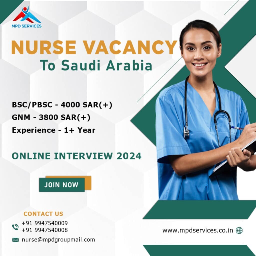 Staff Nurse vacancy in Saudi Arabia Apply Now