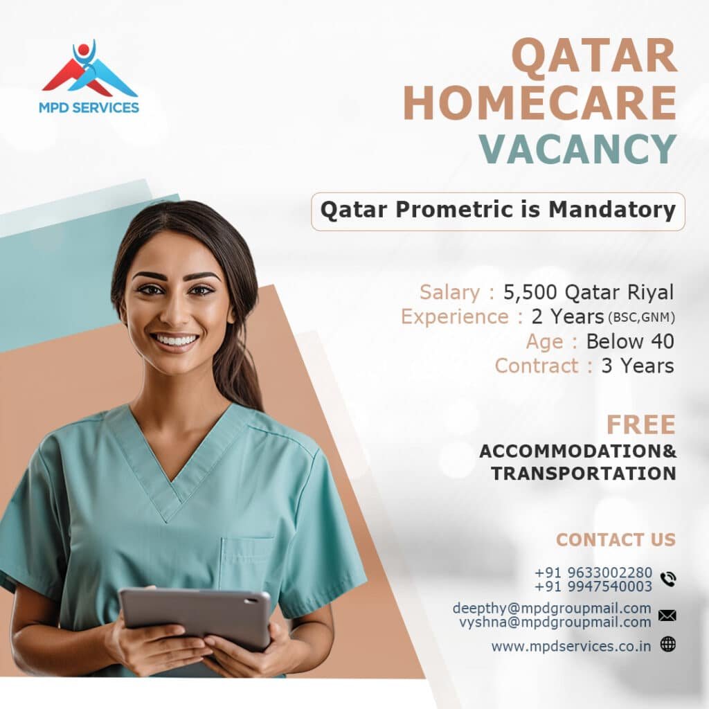 Qatar Home care vaccancy for FEMALE Nurses.