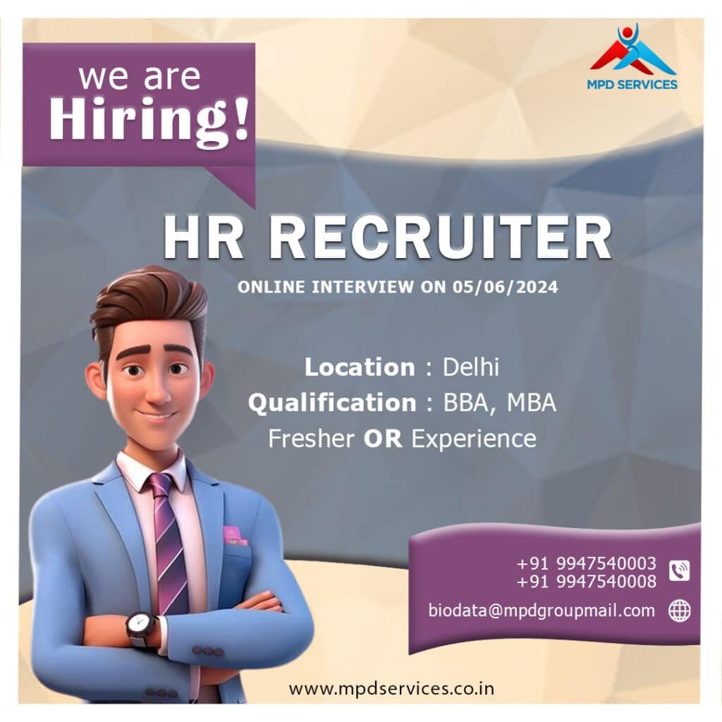Join our team as an HR Recruiter in Delhi! Freshers are welcome to apply.