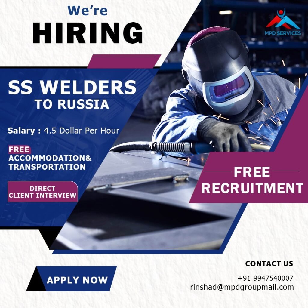 SS Welder job, welding job in Russia, welder job abroad