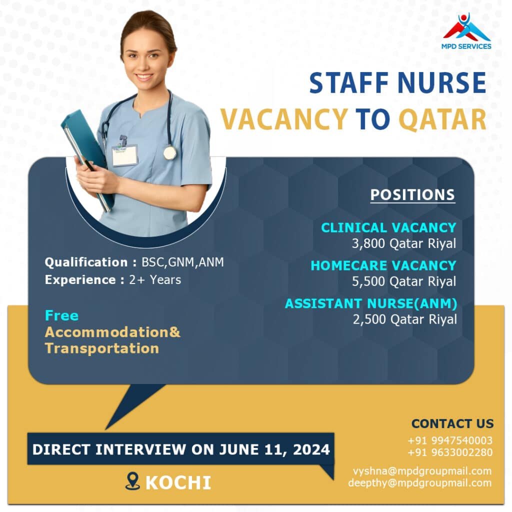 Qatar job vacancie for Staff Nurse