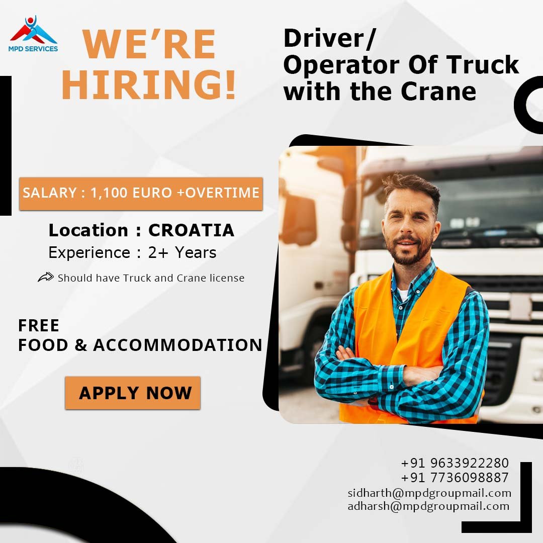Driver/Operator of Truck with the Crane Croatia