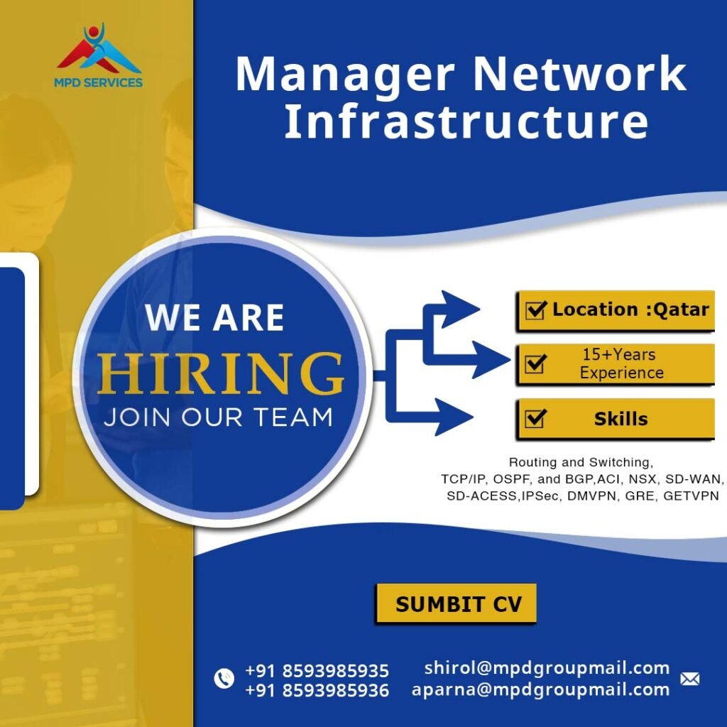 Manager Network Infrastructure Jobs in Qatar