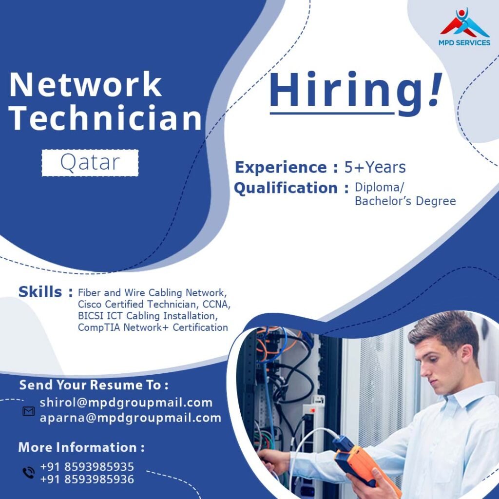 Network Technician Jobs in Qatar - Install, Maintain & Troubleshoot Networks